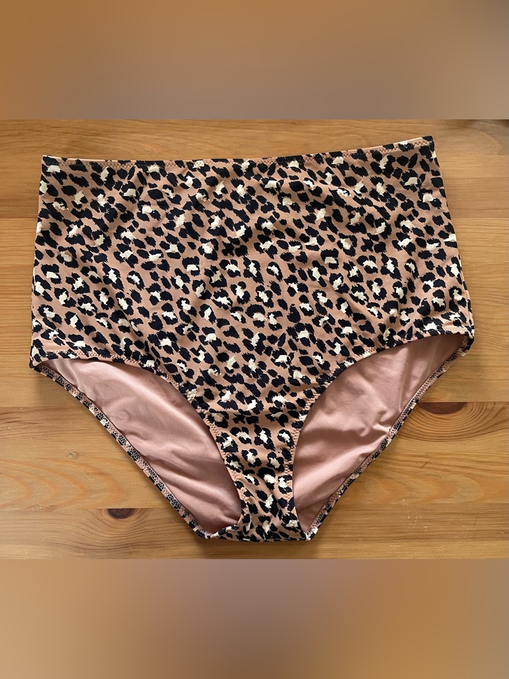 aerie High-Waist Leopard Print Bikini Bottoms - Pink & Black